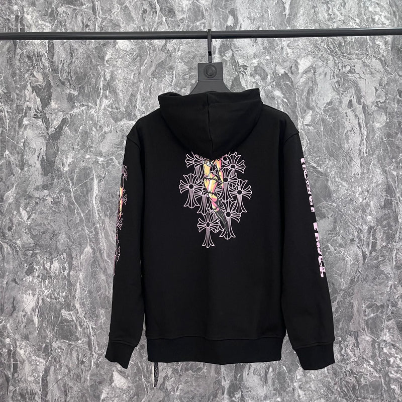 CHH Chrome Heart Hoodie Cross, hooded zip-up cardigan sweater jacket