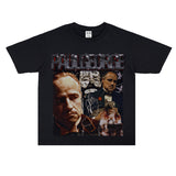 Film Star T Shirt Cotton Short Sleeve Loose round Neck Retro Design T-shirt for Men