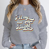 New Christmas Merry And Bright Print Pullovers Women Fashion