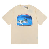Rhude T Shirt Micro Label Letter Retro Printed Short Sleeve T-Shirt