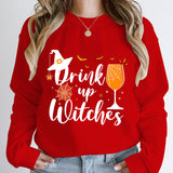 Witch Hat Drink Up Print Sweatshirt