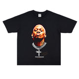 Film Star T Shirt Washed Old American Round Neck Loose T-Shirt Retro Short Sleeve