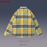 MIJKO Mens Jacket Long Sleeve Wool Unisex Shirt