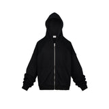 MIJKO Men's Jacket Splicing Zip Cardigan Loose Hooded Sweater