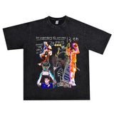 Basket Ball Star T Shirt Basketball Washed Distressed Devin Booker Short Sleeve Loose-Fitting Pure Cotton T-Shirt