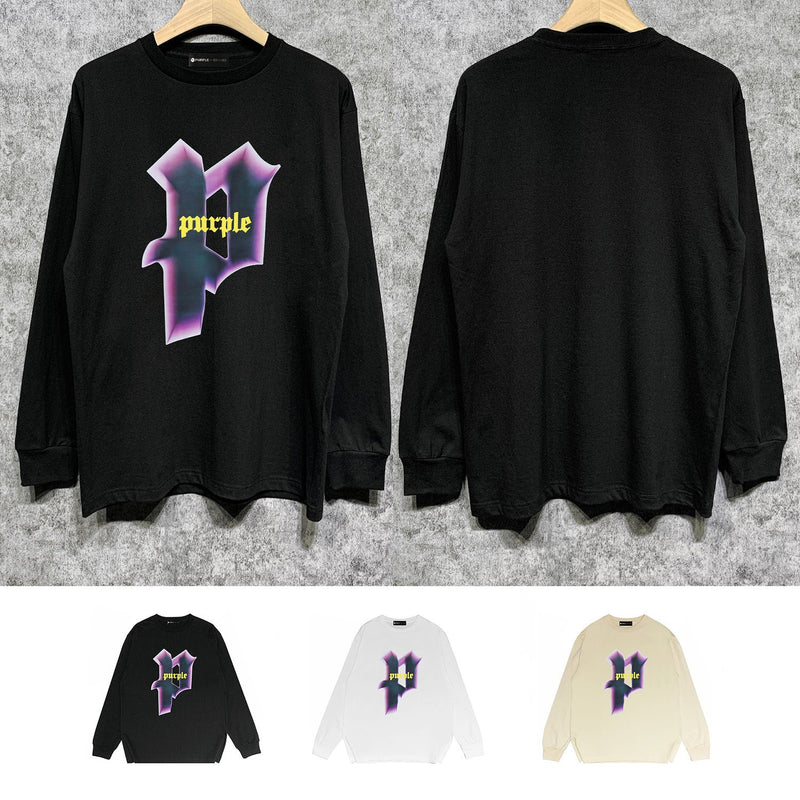Purple Brand Long Sleeve T-Shirt Fashion Loose Long Sleeve Top