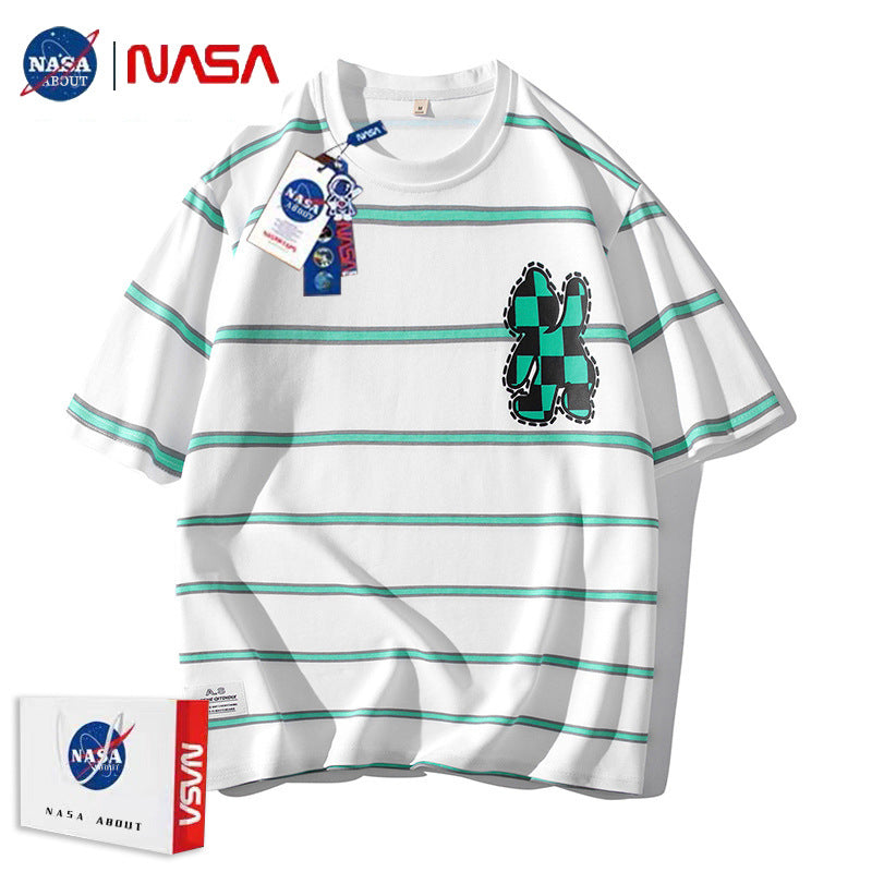 Nasa T Shirt Short Sleeve T-Shirt Men'S Summer Loose Half Sleeve