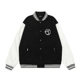 Unisex Baseball Jersey Represents Embroidered Leather Sleeve Baseball Jacket