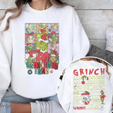 Printed long-sleeved crew neck sweater