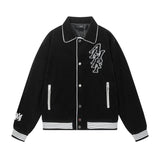 Amiri jacket fall and winter style lapel baseball uniform for men and women