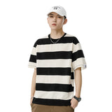 Mariner Shirt Women Haipeng Cloud Summer Trendy Casual Men's Loose round Neck Striped Short Sleeve