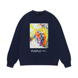 Purple Brand Sweatshirt Loose Crew Neck Sweater