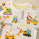 Boy T Shirt Children's T-shirt Summer Children Cartoon Fashion T-shirt Knitted round Neck Boys' Top
