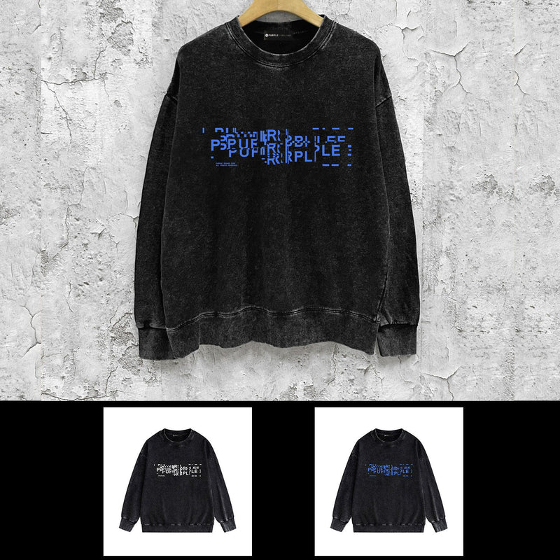 Purple Brand Distressed Sweatshirt Retro Vintage Crew Neck Sweater