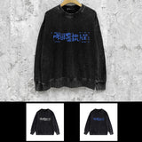 Purple Brand Distressed Sweatshirt Retro Vintage Crew Neck Sweater