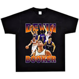 Basket Ball Star T Shirt Basketball Washed Distressed Devin Booker Short Sleeve Loose-Fitting Pure Cotton T-Shirt