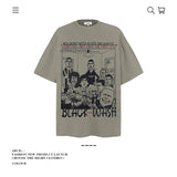 American vintage street T-shirt cotton fun cartoon print men and women summer loose