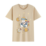 Basketball Sports T Shirt Short Sleeve T-Shirt Male Astronaut Loose Student