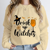 Witch Hat Drink Up Print Sweatshirt