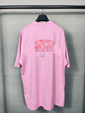 Mens T-shirts Summer Paris Graffiti Print Short Sleeve Crew Neck T-Shirt Loose