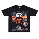 Basket Ball Star T Shirt Basketball Short Sleeve Anthony Edwards Washed Distressed T-shirt Loose