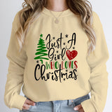 Just A Girl Who Loves Christmas Print Pullovers Women