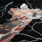 Gallery Dept T-Shirt Lightning Giraffe Bronzing Letter Short Sleeve T-Shirt