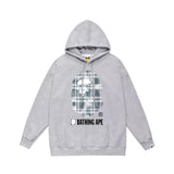 Bathing Ape Hoodie Autumn/Winter Letter Print Loose Hoodie Pullover Ape Sweater