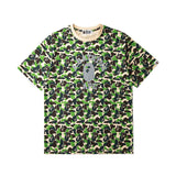 Aape T-Shirts Short Sleeve Men's and Women's Camouflage round Neck Letter Print T-shirt