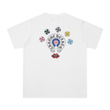 CHH Chrome Heart T Shirts Cross Leather Print Short Sleeve T-Shirt Loose