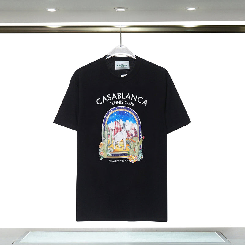Casablanca T Shirts Animal Print Hip Hop Casual Short Sleeves