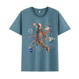 Basketball Sports T Shirt Summer Short-Sleeved T-Shirt Male Handsome Loose Student Nasa Astronaut