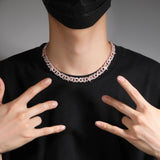 Chains Hip Hop 10MM Necklace Full of Diamond Pentagram Cuban Chain St. Valentine's Spectrum