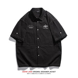 Men Shirts Summer Cotton Short Sleeve Shirt Men's Loose All-Match Casual