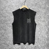 Purple Brand Distressed Tank T Shirts Distressed Sleeveless T-shirt Vest