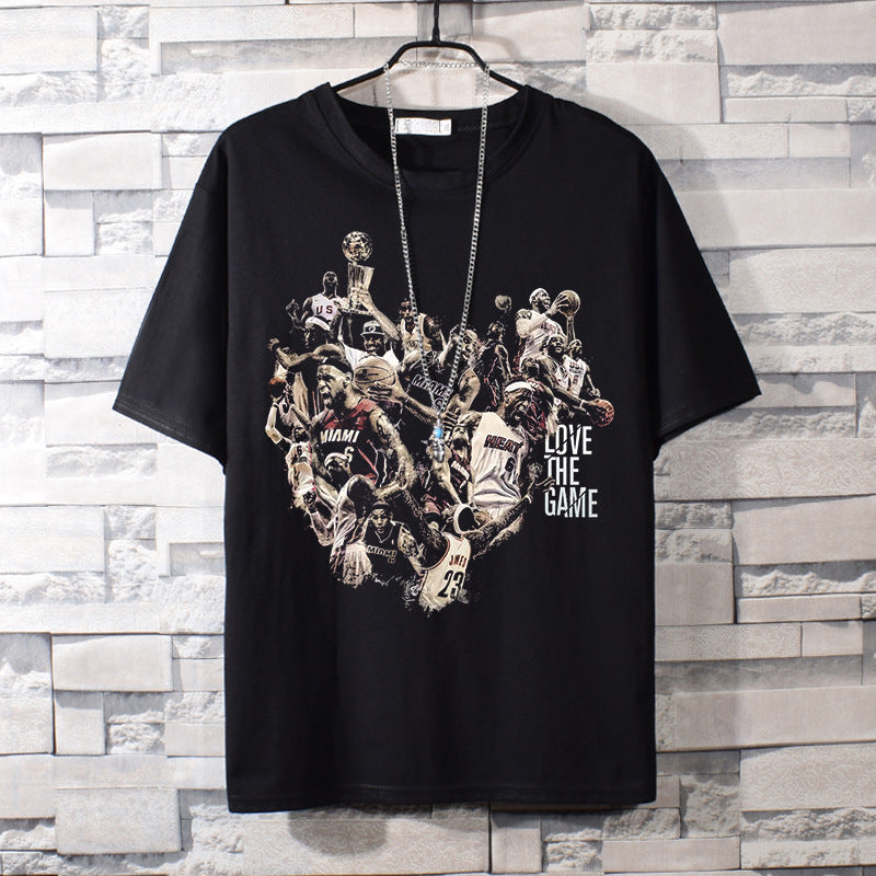 Basketball Sports T Shirt Basketball Sports Kobe James Loose-Fitting Pure Cotton Short Sleeves T-Shirt