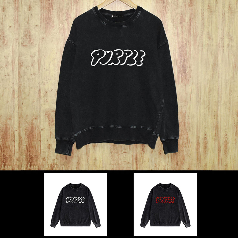 Purple Brand Distressed Sweatshirt Retro Vintage Crew Neck Sweater