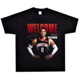 Basket Ball Star T Shirt Basketball Washed Distressed Printed Short Sleeve American Retro T-shirt Pure Cotton