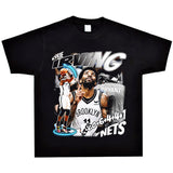 Basket Ball Star T Shirt Basketball Kyrie Irving Short Sleeve Printed American T-Shirt Retro Pure Cotton