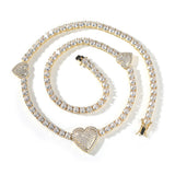 Chains Copper Zircon Love Tennis Chain Premium Clavicle Chain Spectrum St. Valentine's