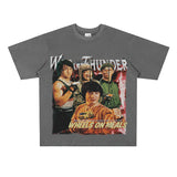 Film Star T Shirt Short Sleeve Retro American Street T-shirt for Men and Women
