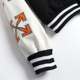 Ow Jacket Orange Embroidered Cotton-Padded Jacket for Men