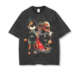 Nba T Shirt Male and Female Trendy Brand Washed Old Short-Sleeved T-shirt Pure Cotton