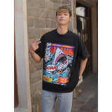 Film Star T Shirt Cotton Loose Short Sleeve American Retro Fashion Printed round Neck T-shirt