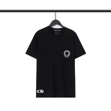 CHH Chrome Heart T Shirts Croix Cross Leather Printed Short Sleeve T-Shirt