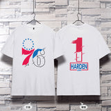 Basketball Sports T Shirt Basketball Sports Philadelphia 76ers Harden No. 1 Training Wear Korean Style Student Loose