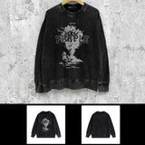 Purple Brand Distressed Sweatshirt Retro Vintage Crew Neck Sweater