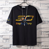Basketball Sports T Shirt Curry Sports Short-Sleeved T-Shirt Male Student Loose-Fitting Plus Size Half-Length Sleeves
