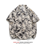 Men Shirts Short Sleeve Flower Shirt Men's Summer Shirt