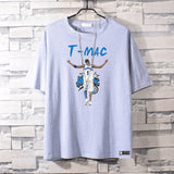 Basketball Sports T Shirt Short-Sleeved T-Shirt Men'S Magic Mcgrady No. 1 Basketball Sports Training Wear Student Loose